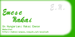 emese makai business card